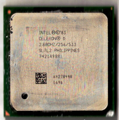 Cpu INTEL SL7L2 Celeron D 335 2.8GHz Socket 478 (2.8GHz/256 KB/533MHz) - Immagine 1 di 3