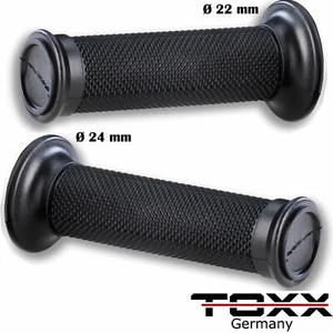 ToXx Motorrad Griffe 22mm Lenker Griffgummi schwarz universal Lenkergriffe 1Paar - Bild 1 von 2