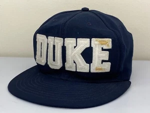 Vintage DUKE SnapBack Trucker Hat University Square OSFA Navy Blue White NCAA - Picture 1 of 20