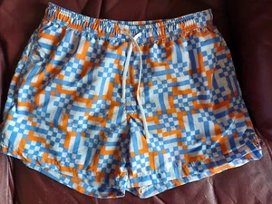Zara Men’s Blue/White/Orange Sz M Swimming Trunks EUC - Picture 1 of 4