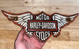 Harley Davidson Cast Iron Sign Plaque Motorcycles Garage Collector FATBOY 2+ LBS - Picture 1 of 12