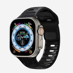 Sports Soft Silicone Strap For Apple Watch Series 9 8 7 6 Ultra 2 49mm WatchBand