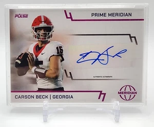 2025 Pulse Meridian Carson Beck Purple Foil Auto #D 5/7 SSP 🔥 - Bild 1 von 2