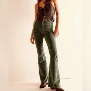 Free People We the Free Women's Jayde Cord High Rise Flare Pant Sz 28 NWT - Picture 1 of 10