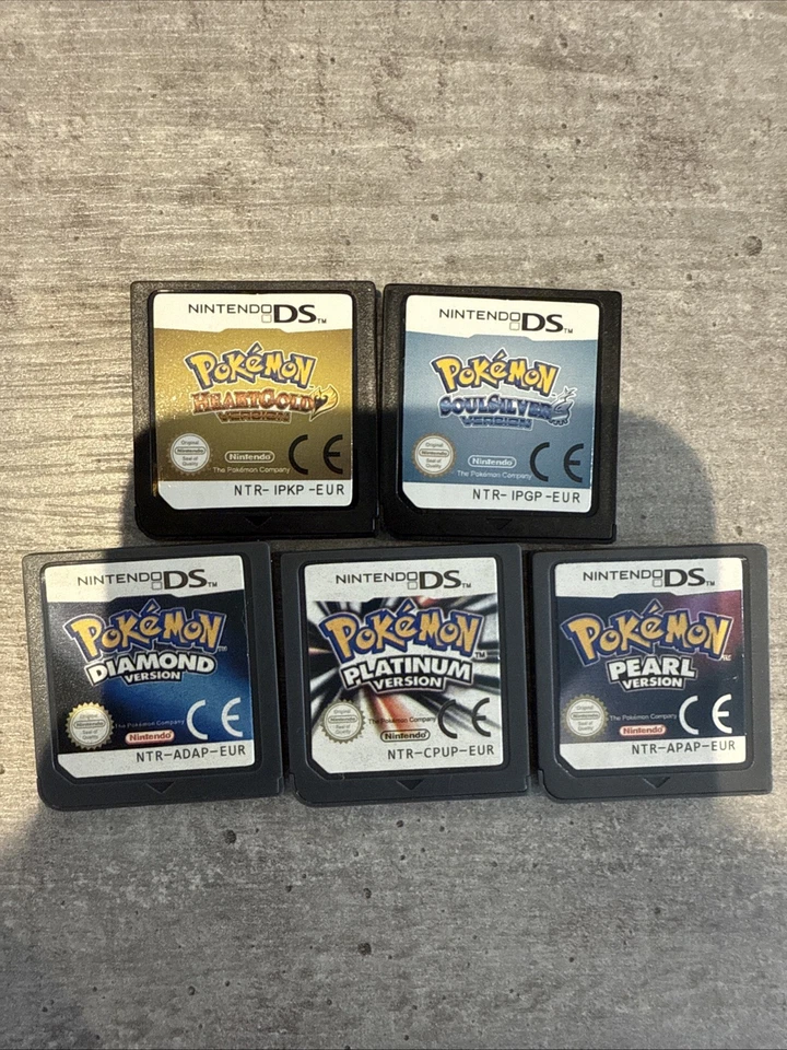 Pokemon DS 5 Game Bundle UK - Heart Gold, Soul Silver, Diamond, Pearl, Platinum - Image 1 of 1