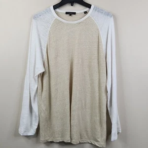 Camiseta Vince Para Hombre Colorblock Manga Larga Lino Cuello Redondo Mediana - Imagen 1 de 7