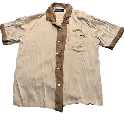 Abercrombie & Fitch Bowling Shirt West Village NYC Tan Medium - Image 1 of 4