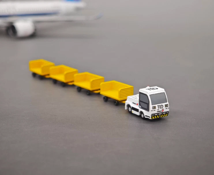 1:144/200 JET-16 Luggage trailer model with 4 carriages 3D printing model - Image 1 of 1