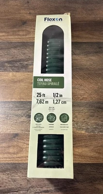 Flexon 1/2" x 25 Ft Coil Garden Hose Lightweight Durable Outdoor Watering Tool - Image 1 of 4