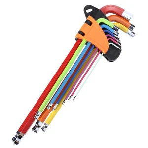 9 Pcs Hex Wrench Set Colored Hexagonal Chrome Vanadium Steel Plumbers Spanner - Picture 1 of 12