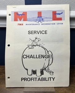 Vintage 1982 TWA MIL Maintenance Information Letter Pamphlet Brochure - Picture 1 of 3