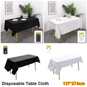 1Pcs 137x274cm Plastic Tablecloth Waterproof Table Cover for Retangle Table - Picture 1 of 14