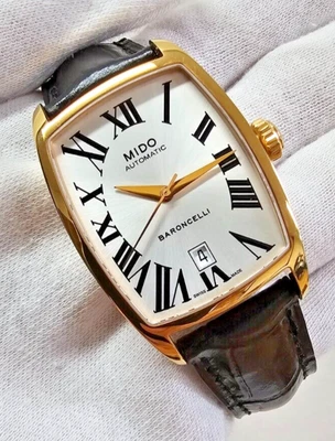 MIDO Baroncelli Tonneau Leather Mens Watch M003.307.36.033.00 - STORE DISPLAY - Image 1 of 4