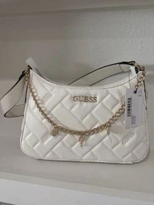 Guess White and Gold Quilted Shoulder Bag - Picture 1 of 4