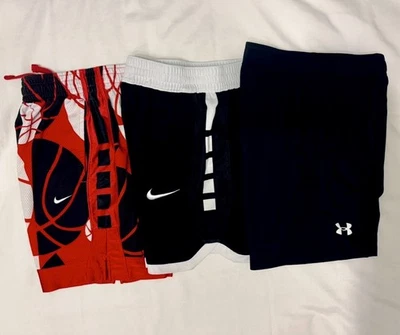 Lot Of 3 Nike Dri-Fit & Black Under Armour Athletic Shorts Youth Small - Image 1 of 4
