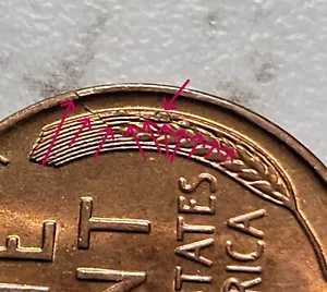 1940 S U.S. Lincoln Wheat Penny BIN881 Die Crack Reverse - Picture 1 of 5