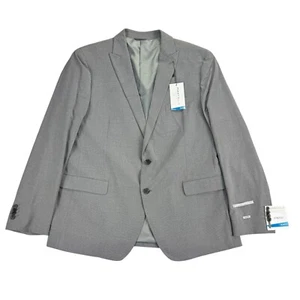 Perry Ellis Mens Micro-Grid Slim Fit Stretch Suit Jacket Gray 46R - Picture 1 of 6