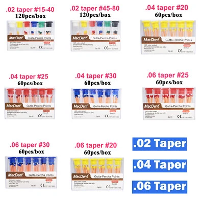 Endodontic Gutta Percha Points Dental Root Canal 02/04/06 Taper #15-40 #40-85 - Image 1 of 4