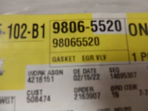 GENUINE OEM GM  98065520 ACDELCO EGR COOLER GASKET - Picture 1 of 2