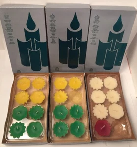 New in Box 22 PartyLite Floater Candles Vanilla, lemon & Kiwi scent Flower Shape - Bild 1 von 6