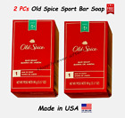 2 PC P&G Old Spice Bar Soap - Made in USA, Men's Sports Bar Soap, Authentic