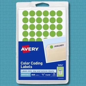 Handwrite Only Removable Round Color-Coding Labels 1/2" dia Neon Green - Picture 1 of 6