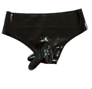 Mens Latex Shorts Rubber Briefs Anus Sheath Underwear Handmade Customized - Picture 1 of 11
