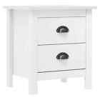 Bedside Cabinet Hill White 46x35x49.5 cm Solid Pine Wood vidaXL