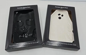 Celebrate Ceramic Spoon Rest Ghost & Black Skull Two Packs - Picture 1 of 8