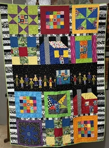 Patchwork "Engel Quilt" Überwurf 59"x42" - Bild 1 von 6