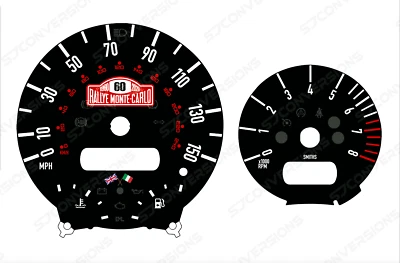 Mini Cooper R53 Rallye Monte-Carlo Style Dial Cards Gauges - Bild 1 von 3