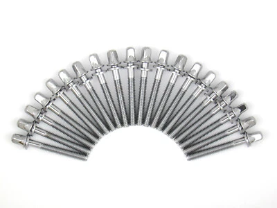 20 Drum Tension Rods 1 5/8" (42mm) Chrome with Washers Diameter 7/32" Drum Part  - Image 1 of 2