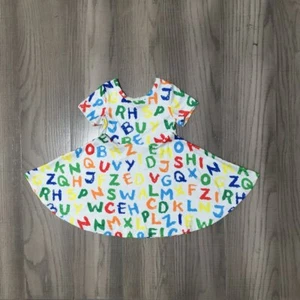 NEW Boutique Alphabet ABC Back to School Girls Short Sleeve Dress - Picture 1 of 2