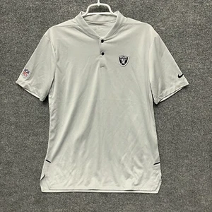 Las Vegas Raiders Nike Shirt Dri Fit On Field Size M Henley Button up Grey - Picture 1 of 11