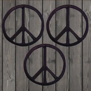 Mini Peace Sign Embroidered Patch — 3-Pack — Iron On - Picture 1 of 1