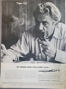 1957 Lockheed aircraft Thomas Hart Benton traded Paris for corn field vintage ad - Picture 1 of 1