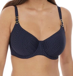 Fantasie Long Island Bikini Top Ink Blue Size 34G Underwired Padded Balcony 6901 - Picture 1 of 12