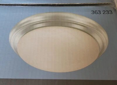 Hampton Bay Nickel Natural Fluorescent Flush Mount Light Snowflake Glass Fixture - Image 1 of 4