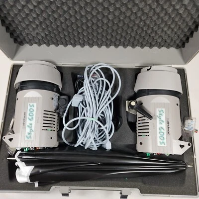 Elinchrom Style 600S Photography Lamps, Cords, Reflector, Case + More Swiss Made - Image 1 of 4