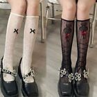 Women Fishnet Knee Socks Bowknot Gothic for Key Stock