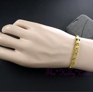 Puissant Magnétique Tungstène Arthrite CTS RSI La douleur, 24KGB Or Bio Bracelet - Imagen 1 de 9