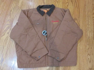 NEW Cornerstone Work Jacket Men’s 2XL Brown Duck Canvas Quilted Lining LOGO - Picture 1 of 13