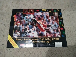 1991 Wild Card Collegiate Barry Sanders Advertising Poster 1000 Stripe 17"x23" - Picture 1 of 1