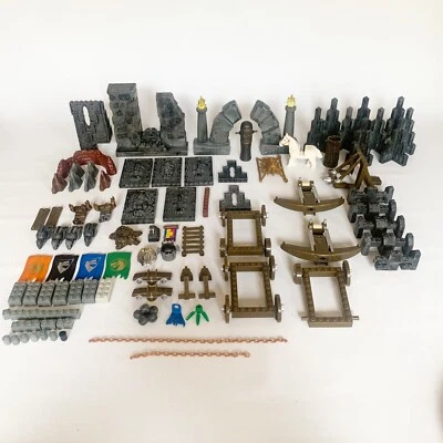 Lot of 100 Mega Bloks Dragons Castle Replacement Mini Figs Flags Parts & Pieces - Image 1 of 4
