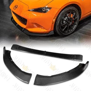 FIT 16-21 MAZDA MIATA MX-5 REAL CARBON FIBER FRONT BUMPER SPLITTER SPOILER LIP - Picture 1 of 5