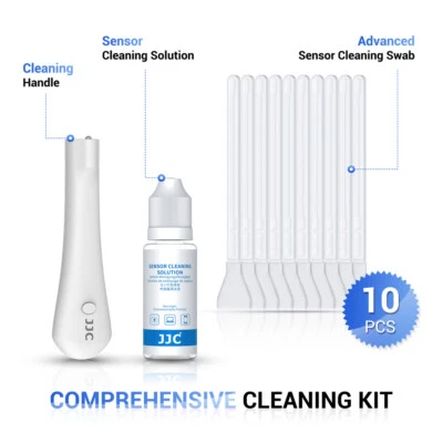 JJC 10 Stück APS-C Rahmensensor Reinigungstupfer Kit Lösung mit Griff Licht Kamera - Bild 1 von 4