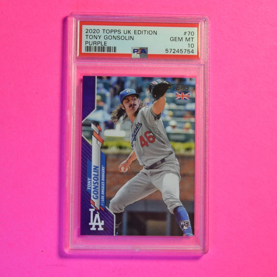 2020 Topps UK Edition Purple SP #/50 Tony Gonsolin #70 PSA 10 Gem Mint Rookie Rc - Image 1 of 1