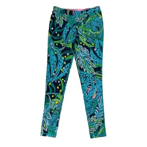 Lilly Pulitzer Luxletic Mini Weekender Leggings Low Tide Navy Girls Size L 8-10 - Picture 1 of 6
