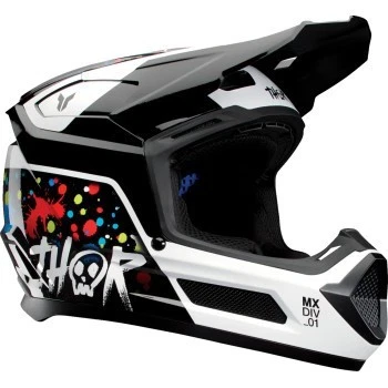 Youth Thor Fleet Helmet Full Face - Splat Black - Kid's Size Medium 0111-1693 - Image 1 of 4