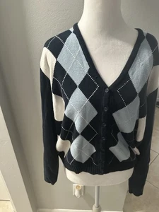 Damenpullover Brandy Melville Elizabeth Argyle blau Größe Small - Bild 1 von 4